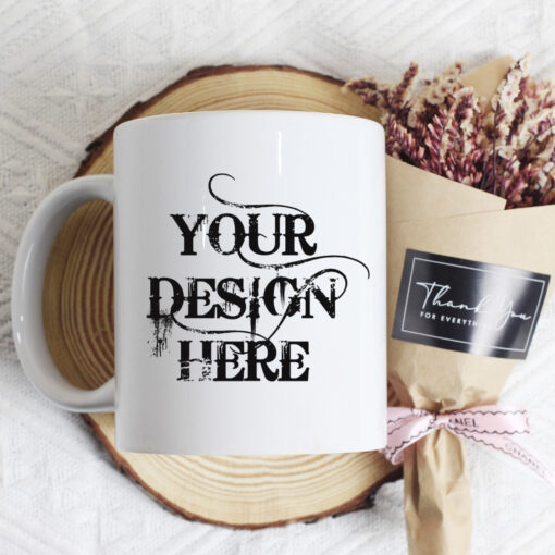 Customized branded Mugs, White Coffee Mugs  11 OZ With Box for for Coffee, Soup, Tea, Milk, Latte, Hot Cocoa